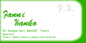 fanni wanko business card